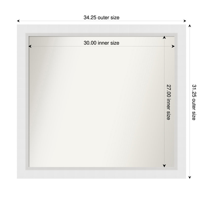 Miroir mural Marja, Rectangle, 31,25 po x 34,25 po