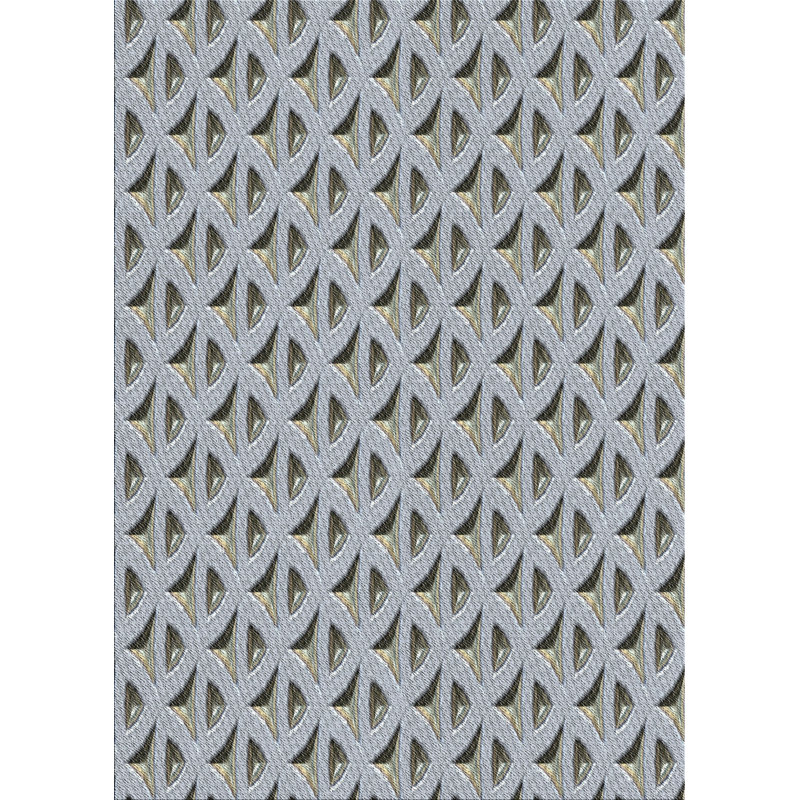 Tapis gris/zone noire à motifs, Rectangle 4 pi x 6 pi