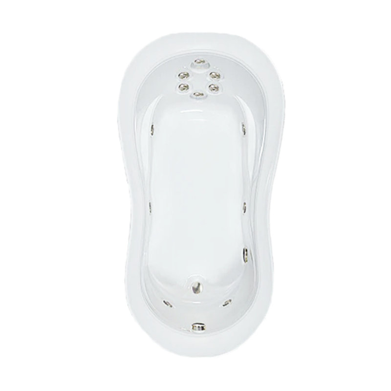 74" L x 41" W Drop In Whirlpool Acrylic Bathtub with Reversible Drain in White