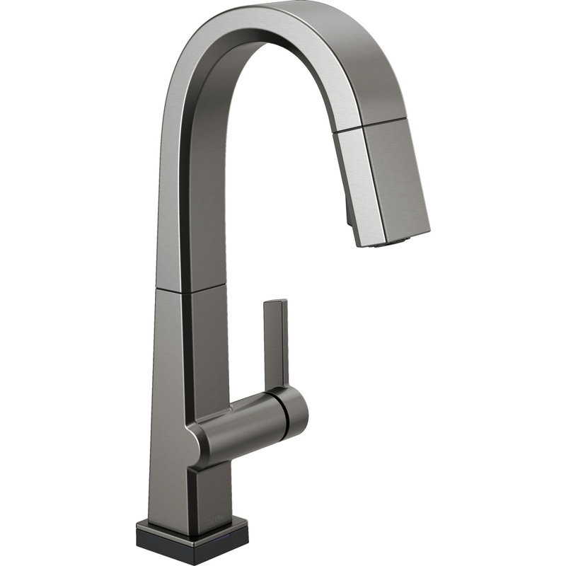 Pivotal Single Handle Pull Down Touch Bar Faucet, Black Stainless