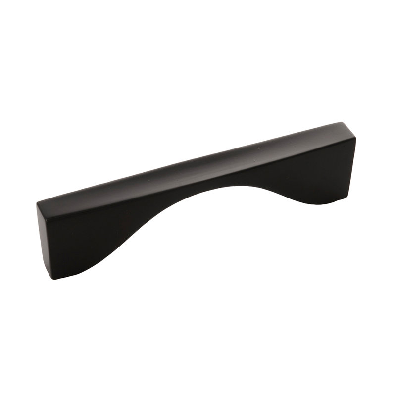 Channel Collection Handle Pull - Cabinet Pull - Contemporary Hardware for Drawers & Cabinets, Matte Black, 3 3/4"