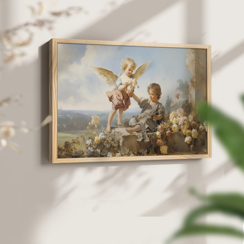 Angels From Above-IX - Reproduction encadrée - Restickable, H 8 po x l 10 po, Encadré naturel