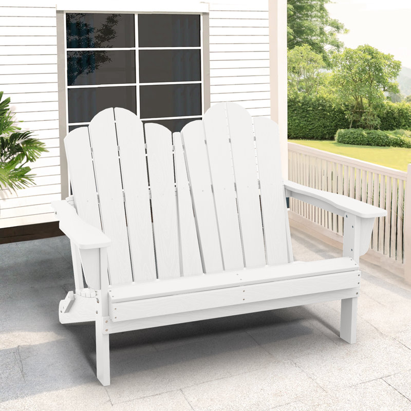 Chaise Adirondack pliante en PEHD Creaghan, Blanc