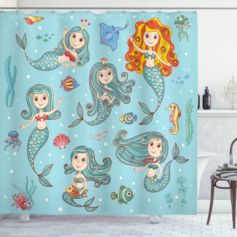 Shower Curtain with Hooks Included, 75" H x 69" W