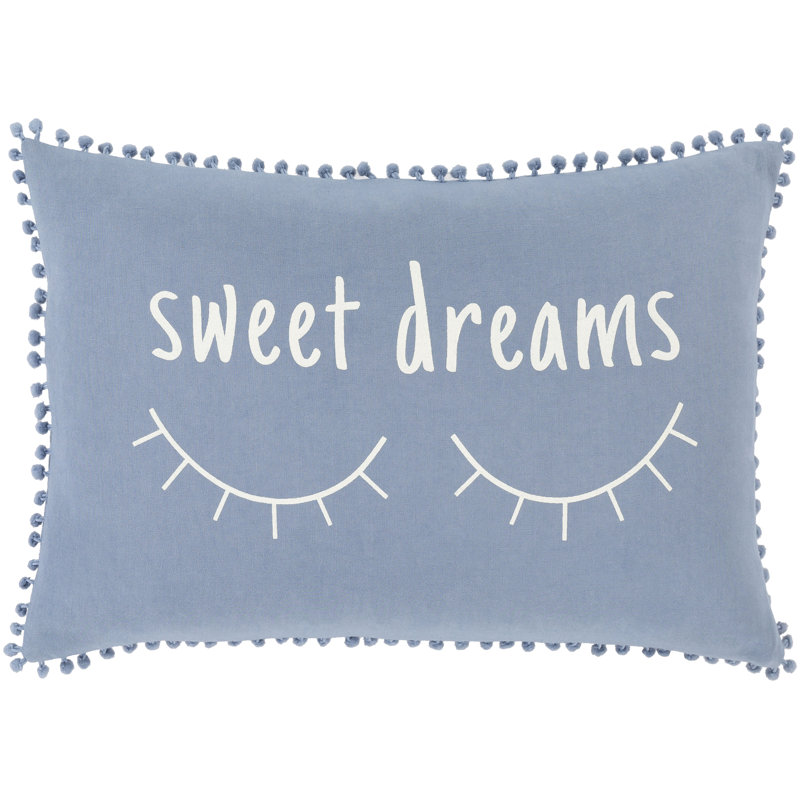 Pom-poms Cotton Throw Pillow, Polyester/Polyfill, Black