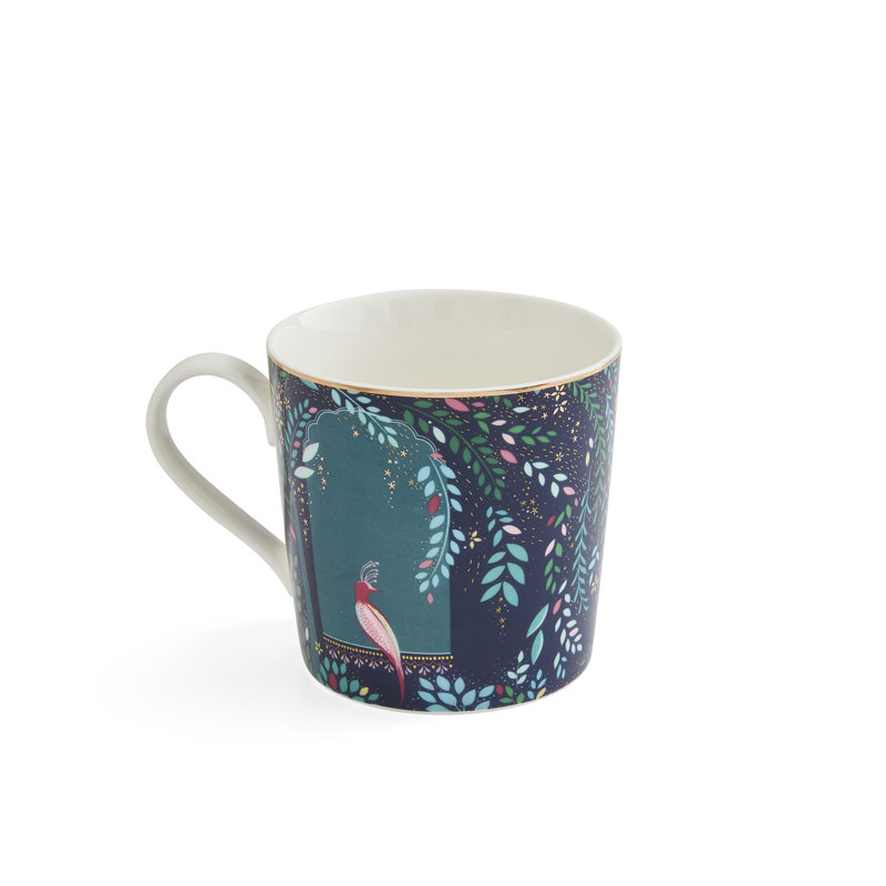 Sara Miller, India - Giraffe's Courtyard Mignight Blue Mug