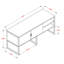 Rangement de bureau avec base en métal noir Cyprien et comptoir gris, H 29,85 po x l 70,64 po x P 23,36 po