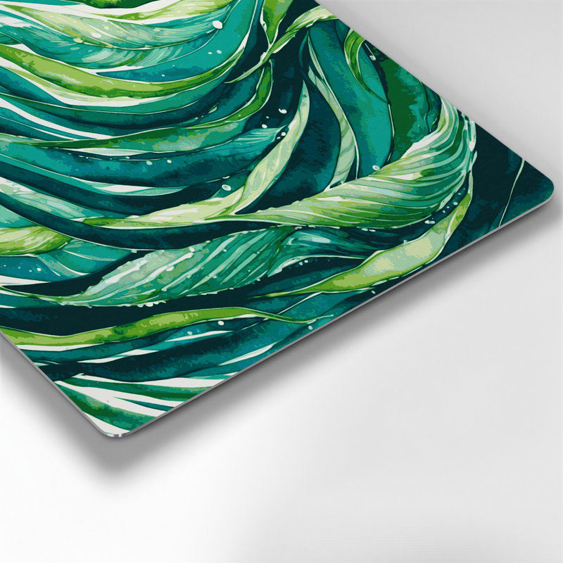 Art mural en métal vert légumes Wakame, H 16 po x l 16 po