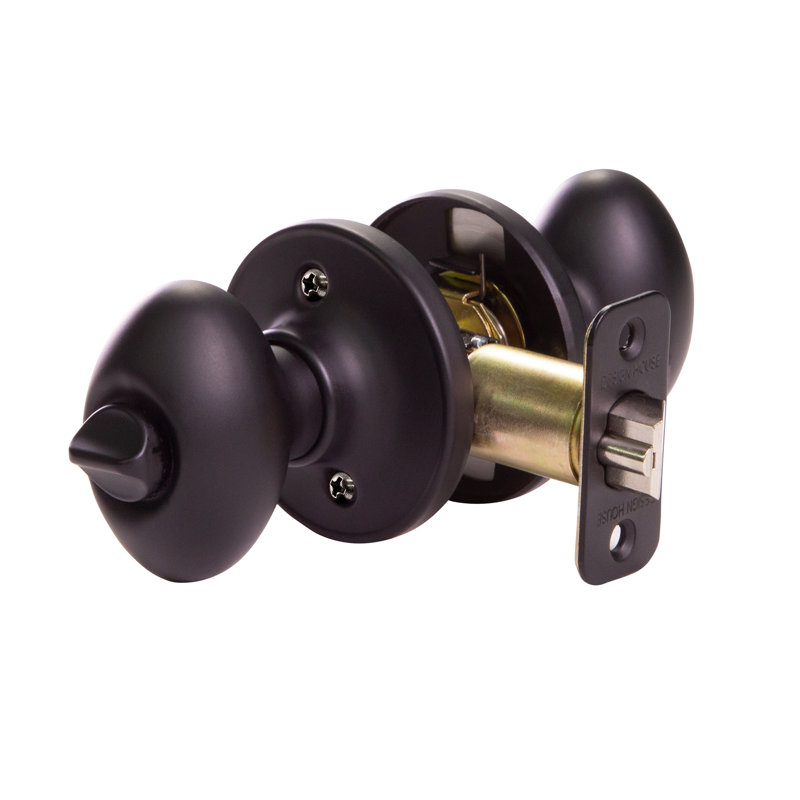 Egg Keyed-Entry Door Knob, Black