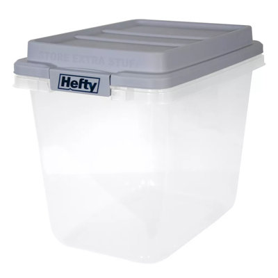 Hefty 32 Quart Lift Off Stackable Plastic Storage Bin and Lid