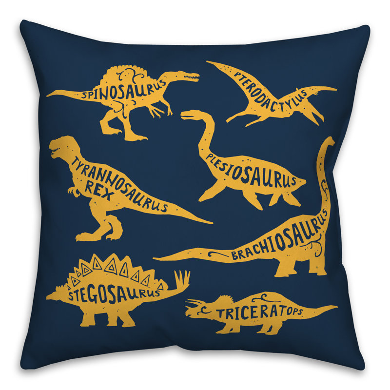  Coussin Dino, 18 po x 18 po, Orange
