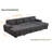 120" W Symmetrical U-Shaped Pull Out Sleeper Sofa, Double Storage Chaise-910422901