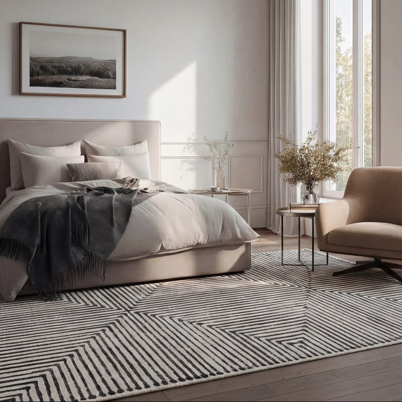 Tenicka Geometric Cotton Machine Tufted Area Rug, 120cm x 170cm