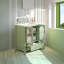Meuble-lavabo moderne 36 po - Finition vert éclatant - Portes en verre gaufré - 4 tiroirs profonds - Compatible avec un robinet de 8 po - Charnières à fermeture en douceur?