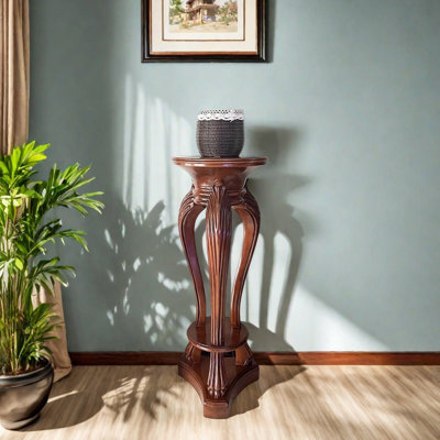 Solid Wood Table Carved Details Rounded Corners