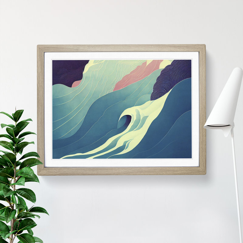 Abstract Waterfall - Framed Print, 25cm H x 34cm W x 2cm D, Oak