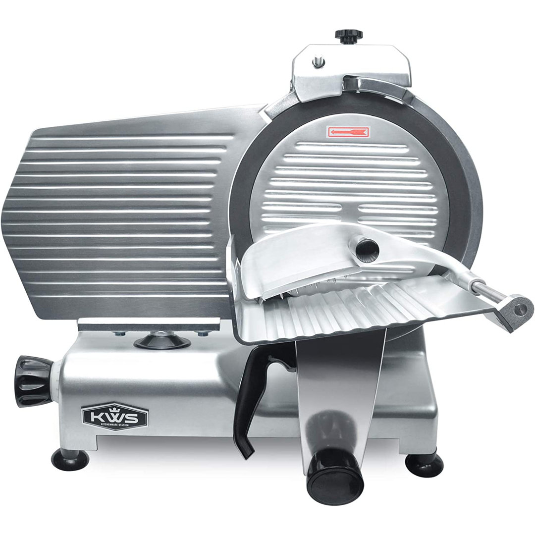 KWS Commercial 420W Electric Meat Slicer 12-Inch Polytetrafluoroethylene Blade, Frozen Meat/ Cheese/ Food Slicer KWS KitchenWare Station