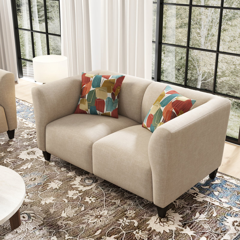 Causeuse rembourrée Orianne Carney, Beige