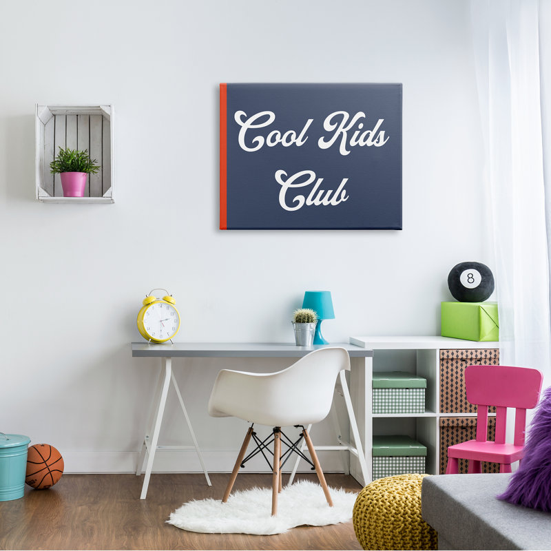 «Cool Kids Club», art audacieux, H 30 po x l 40 po x P 1,5 po, Toile tendue