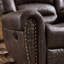 Fauteuil inclinable manuel en similicuir de 40,6 po de large avec bordure cloutée Margena-125592288