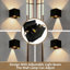 Ensemble de 2 appliques murales à DEL en aluminium, lumière carrée noire moderne et étanche pour éclairage intérieur et extérieur (ensemble de 2)-879909531
