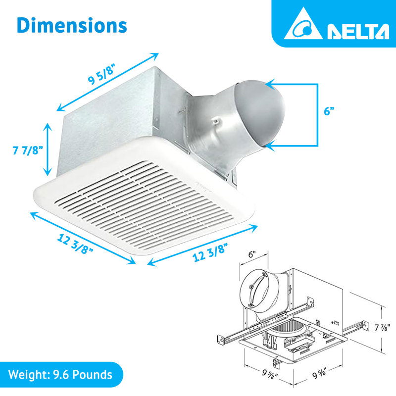 Delta Breez Signature Exhaust Fan with Dual Speed Adjustable, 80/110 CFM, White