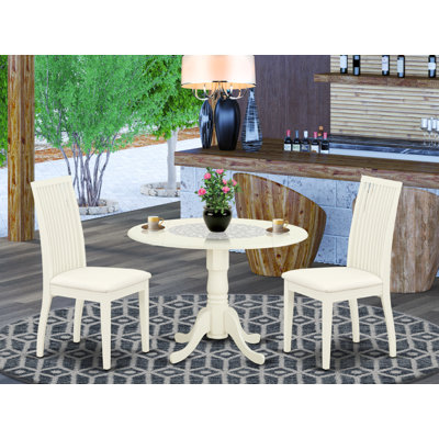 Heins Drop Leaf Solid Wood Rubberwood Dining Set