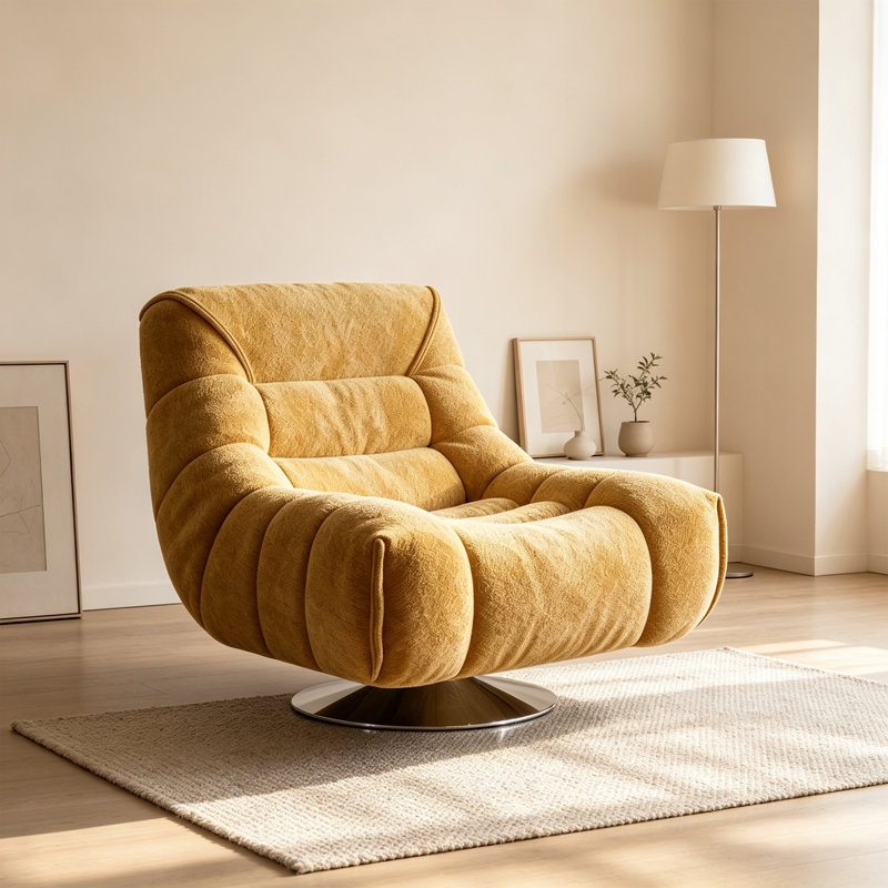 Canapé moderne moderne en chenille jaune