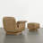 Modern Swivel Accent Chair with Ottoman-Genuine Leather-122566634