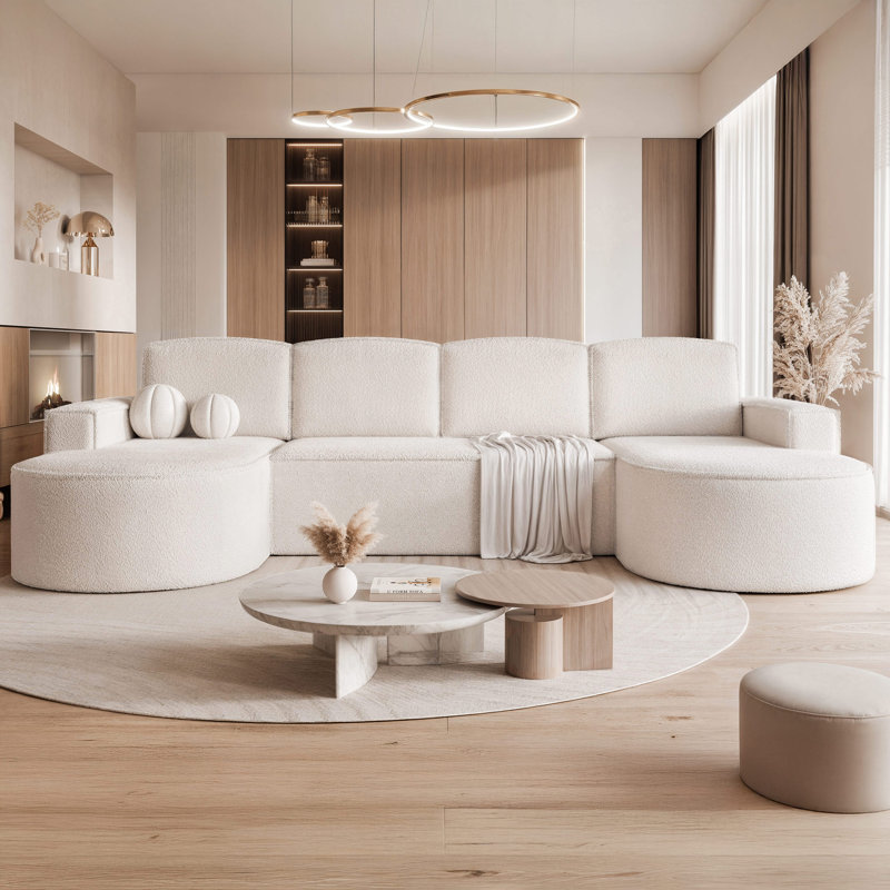 6 Seater Corner Sectional, Ivory
