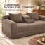 Canapé-lit de plancher convertible en velours côtelé de 72 po de large Orelvansique avec console porte-gobelet amovible et 2 coussins décoratifs-152820002