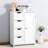 White Bathroom Cabinet With Adjustable Shelf And 4 Slatted Drawers - For Home Use Storage In Drawers,