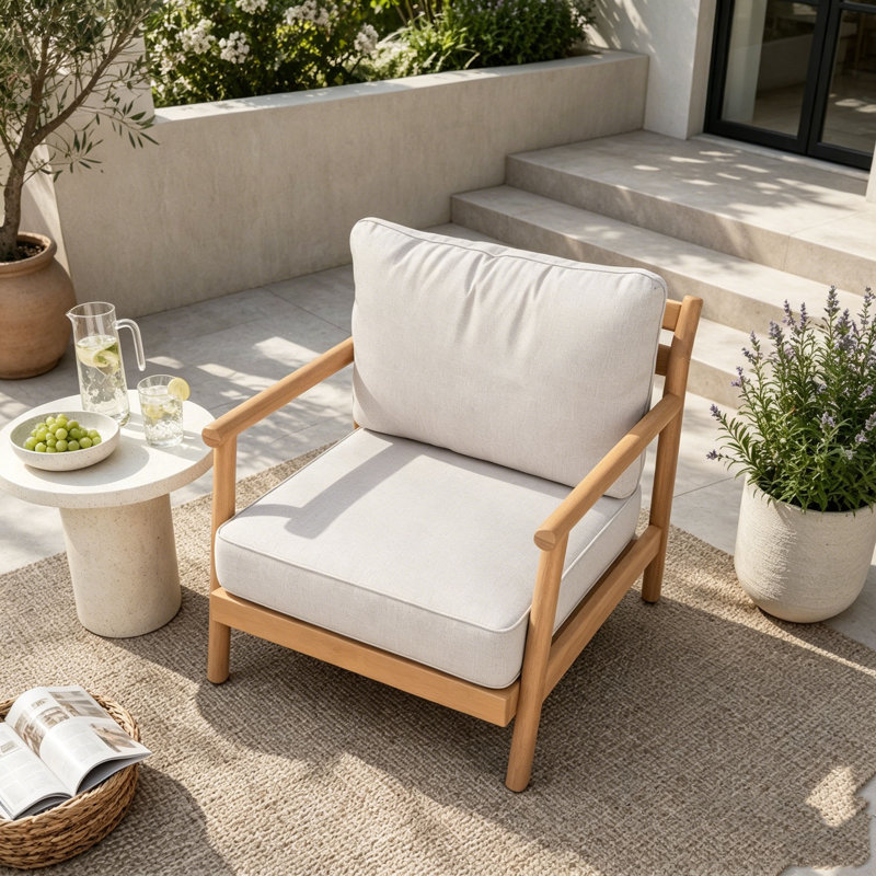 Fauteuil club de patio en bois d'acacia