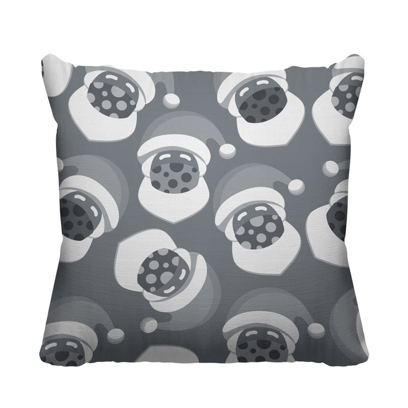 Coussin intérieur / extérieur Santa Claus, L 17 po x H 17 po, Gris