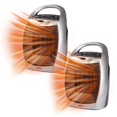 Igenix 1800W PTC Ceramic Fan Heater Silver