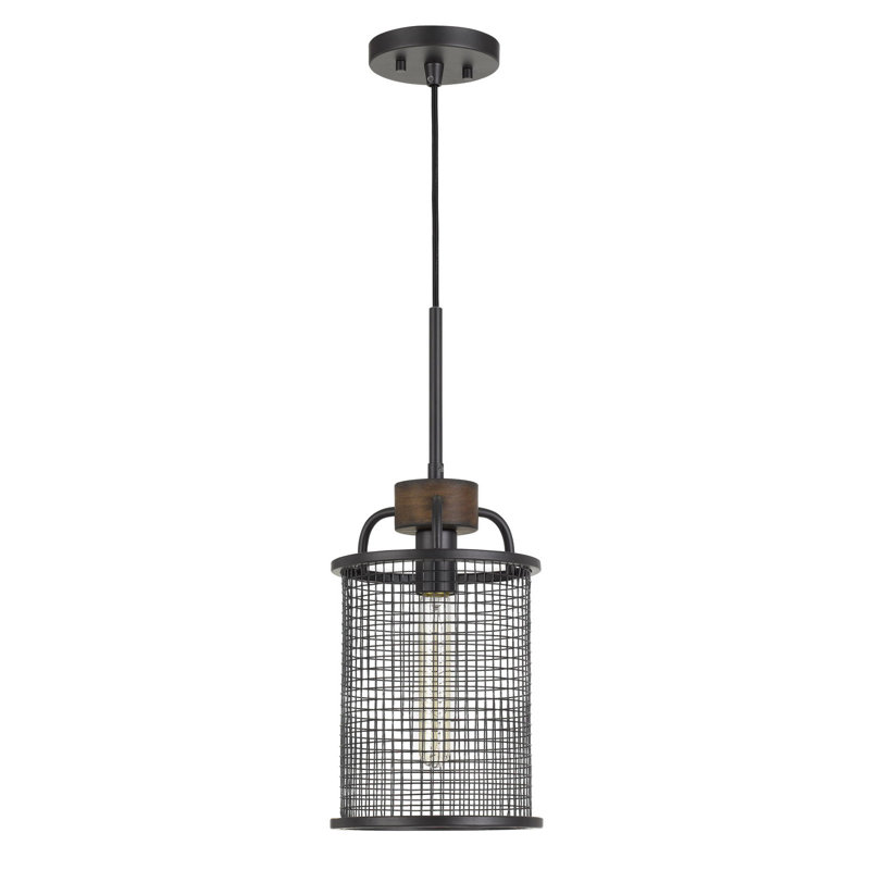 Luminaire suspendu en métal et bois de pin 1 lumière Aberdeen
