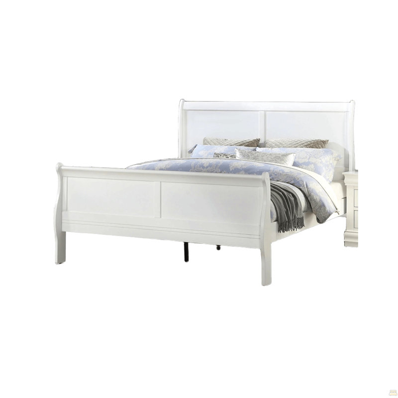 Mobilier de chambre à coucher grand lit 1 pièce, Grand lit, Blanc