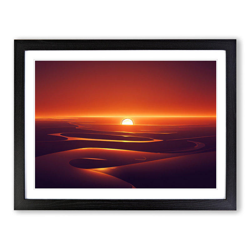 Beaming Sunset - Framed Print, Black, 46cm H x 64cm W x 2cm D