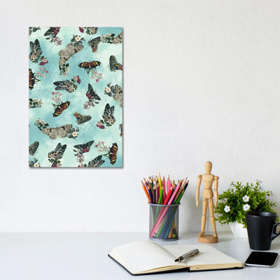 Butterfly Floral by Burcu Korkmazyurek - Wrapped Canvas Print