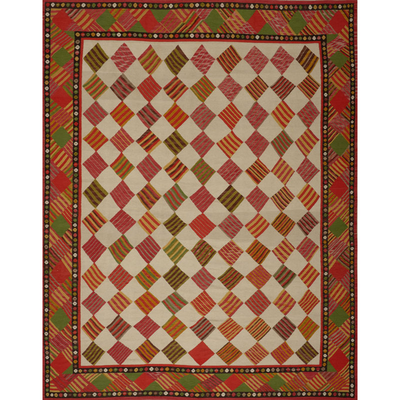 Geometric Area Rug in Beige/Red