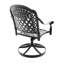 2 chaises de patio pivotantes en aluminium coulé, structure noire, coussins de couleur aléatoire pour chaise de loisirs d'extérieur, Happy Time,