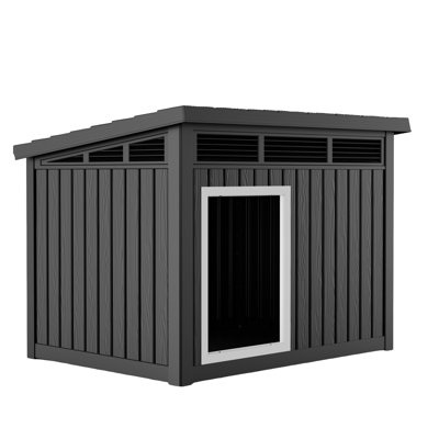 Niche pour chien résistante aux intempéries avec toit incliné et ouvert, abri pour animaux spacieux, assemblage facile sans outil