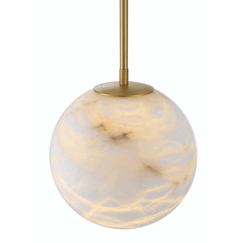 Kepler Alabaster LED Pendant in Gold 