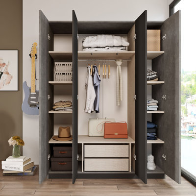 Haerr 4 Door Manufactured Wood Wardrobe