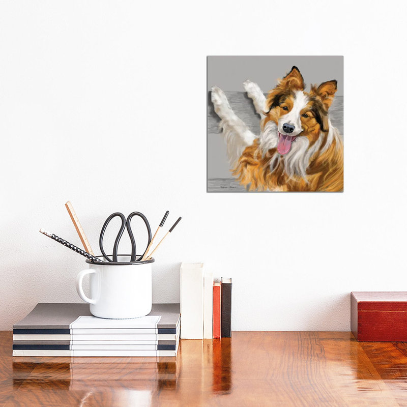 Collie by Vicki Newton - No Frame Gallery-Wrapped Canvas Giclée on Canvas, 30.48cm H x 30.48cm W