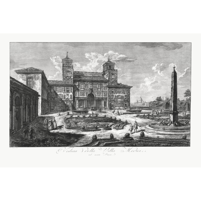 Veduta Della Villa Medici by Piranesi - Wrapped Canvas Print, 20cm H x 30cm W x 3.8cm D