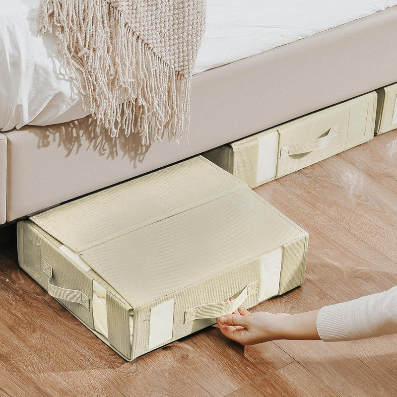 Bed Sheet Organizers And Storage 6 Pack - Foldable Linen Closet Organizer, Space-Saving Bedding Storage Box For Sheets, Blankets, Towels, And Pillowcases