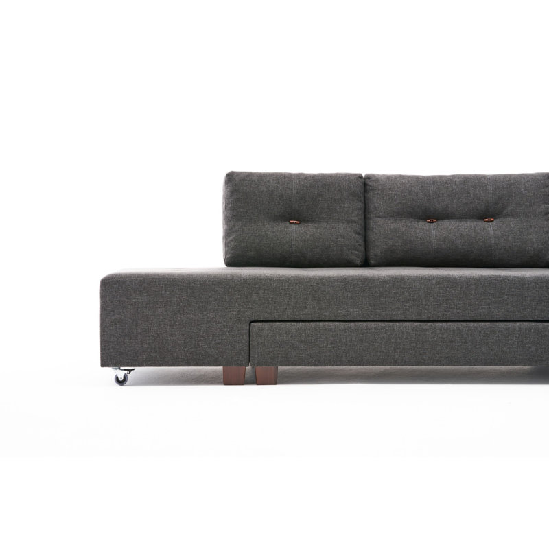 Canapé-lit modulaire de coin large 110,24 po Dajza, Anversite, Face à la droite