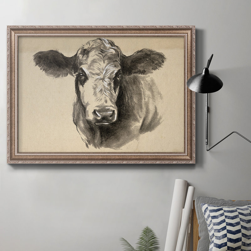 Vache gris anthracite I - Imprimé, H 24 po x l 36 po