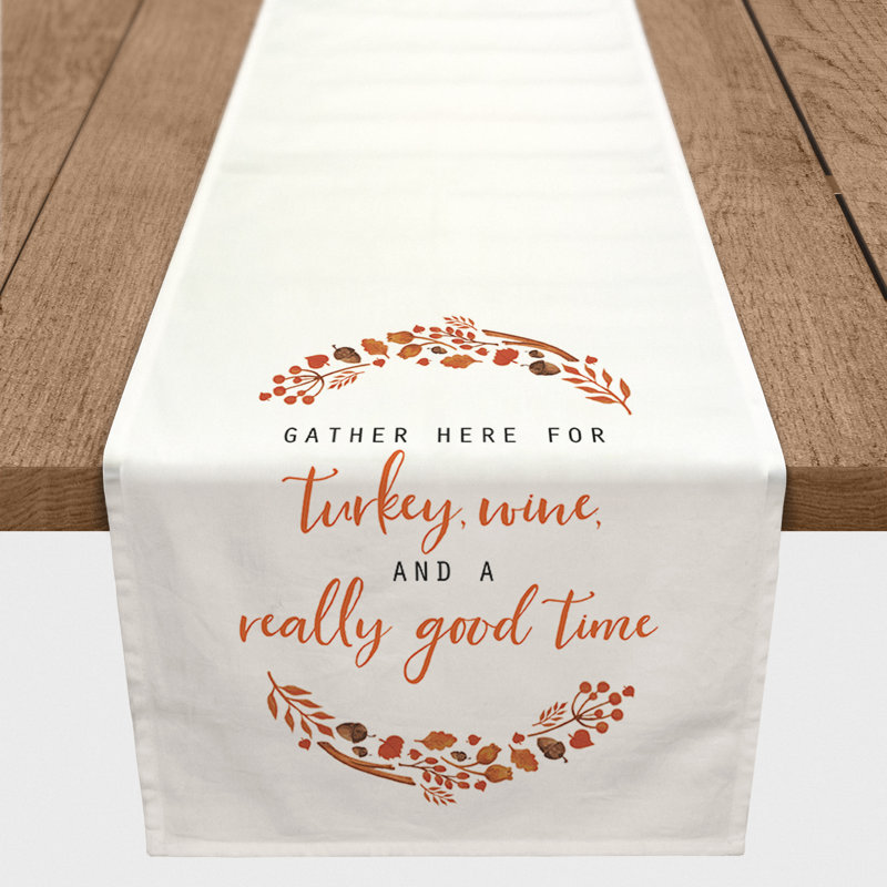 Imala Turkey Wine & a Really Good Time Table Runner, 90" x 16"